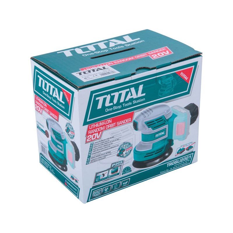 TOTAL BRUSKA EXCENTRICKÁ AKU, 125MM, 20V LI-ION, 2000MAH, BEZ BATERIE A NABÍJEČKY, INDUSTRIAL, TROSLI2001 - AKU EXCENTRICKÉ BRUSKY - AKU NÁŘADÍ