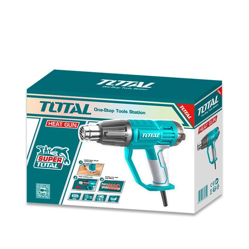 TOTAL PISTOLE HORKOVZDUŠNÁ S LCD DISPLEJEM, 2000W, INDUSTRIAL, TB20056 - HORKOVZDUŠNÉ PISTOLE - ELEKTRICKÉ NÁŘADÍ