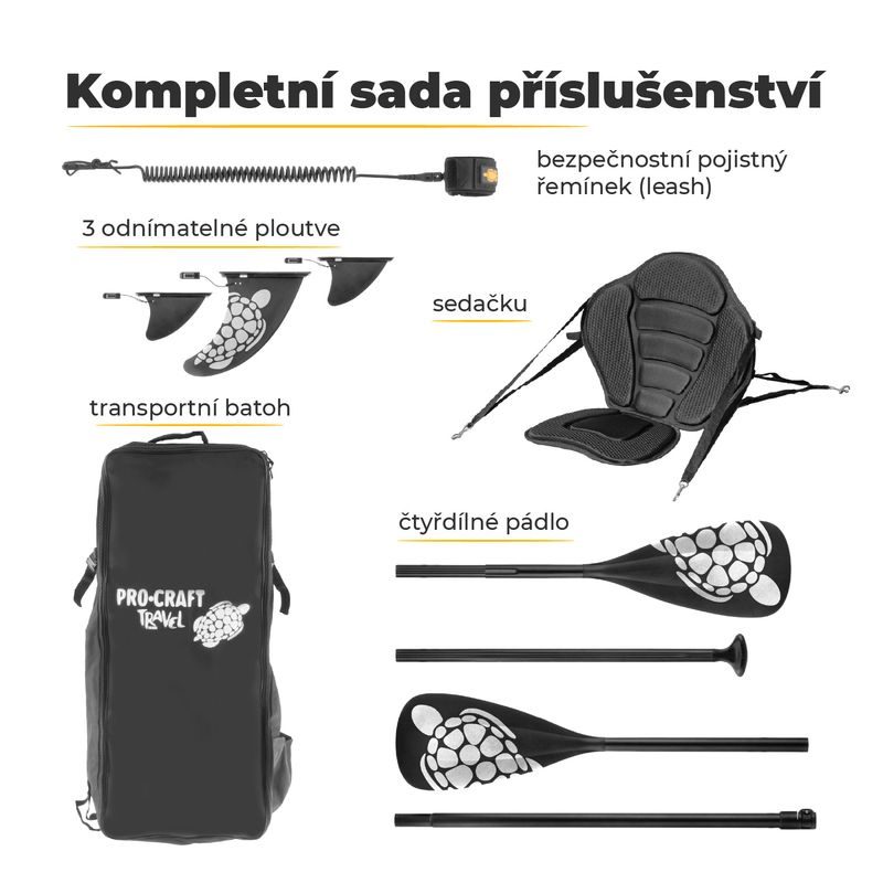 PADDLEBOARD SET PROCRAFT TRAVEL SUP320 | SUP320 PROCRAFT - DOPLŇKY A VYCHYTÁVKY - DŮM A DOMÁCNOST, ELEKTRO..