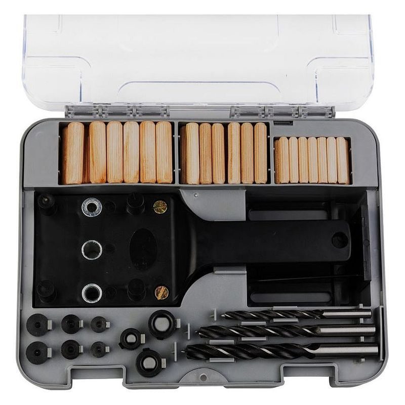 SADA PRO STOLAŘE NA VRTANÍ OTVORŮ PRO KOLÍKOVÉ SPOJE, 83KS - SPOJOVÁK - PŘÍSLUŠENSTVÍ