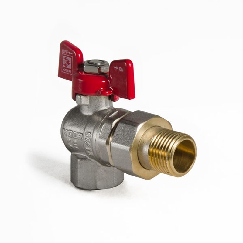 KULOVÝ KOHOUT SE ŠROUBENÍM, ROHOVÝ, MOTÝL, ČERVENÝ, KR.228 1/2"FM | KR.228 1/2"FM PROCRAFT - PŘÍSLUŠENSTVÍ (KOHOUTY, ŠROUBENÍ,...) - SANITA