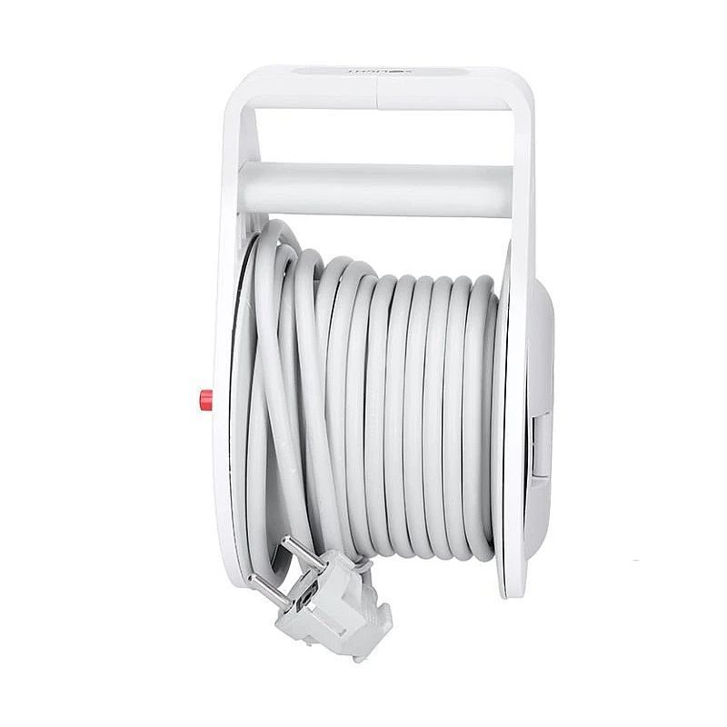 BUBEN VNITŘNÍ 2Z, 10M, 3 X 1,0MM2, 14X12X20,5CM, Ø14CM, ŠEDÝ KABEL, USB A+C - PRODLUŽOVACÍ KABELY - PŘÍSLUŠENSTVÍ