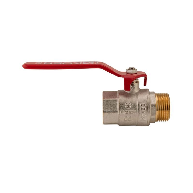 KULOVÝ KOHOUT PÁKOVÝ ČERVENÝ, KR.215 1"FM | KR.215 1"FM PROCRAFT - PŘÍSLUŠENSTVÍ (KOHOUTY, ŠROUBENÍ,...) - SANITA