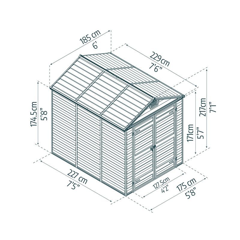 PALRAM - CANOPIA SKYLIGHT 6X8 ANTRACIT ZAHRADNÍ DOMEK - ZAHRADNÍ DOMKY - DŮM A DOMÁCNOST, ELEKTRO..