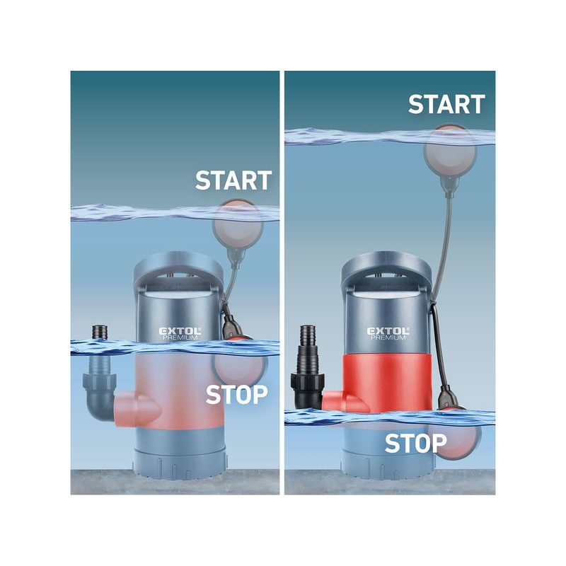 EXTOL PREMIUM SP 900 ČERPADLO NA ZNEČIŠTĚNOU VODU 3V1, 900W, 13000L/H, 8895013 - KALOVÁ ČERPADLA - ZAHRADA