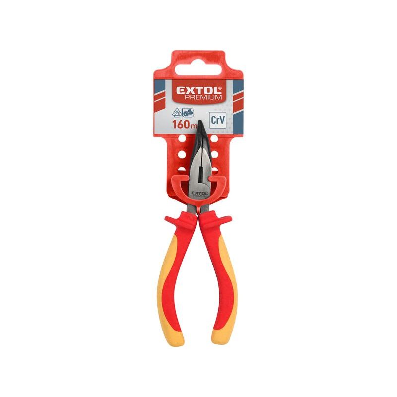 EXTOL PREMIUM KLEŠTĚ PŮLKULATÉ ZAHNUTÉ ELEKTRIKÁŘSKÉ, 160MM, 1000V, 8813177 - KLEŠTĚ DO 1000V - RUČNÍ NÁŘADÍ