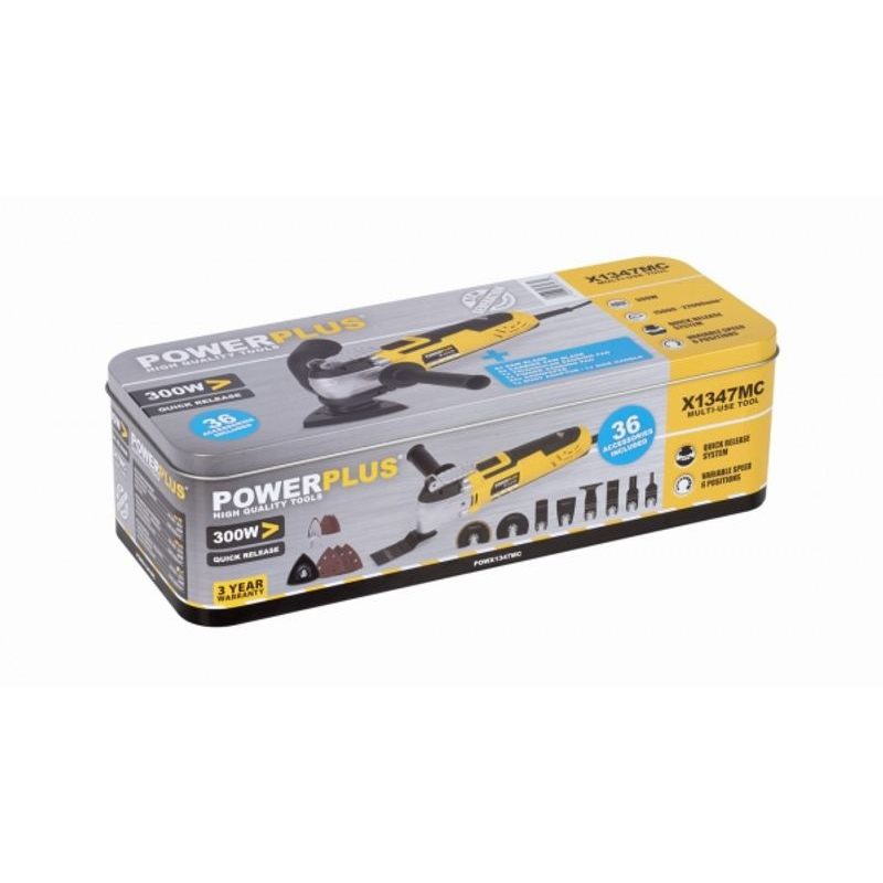 POWERPLUS POWX1347MC MULTIFUNKČNÍ STROJ / OSCILAČNÍ BRUSKA 300 W - MULTI BRUSKY - RENOVÁTORY (MULTITOOL) - ELEKTRICKÉ NÁŘADÍ