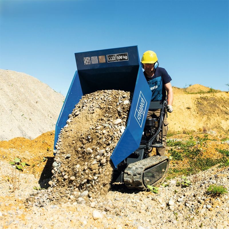 SCHEPPACH DP 5000 PÁSOVÝ PŘEPRAVNÍK 500 KG S HYDRAULICKÝM SKLÁPĚNÍM KORBY - MOTOROVÉ A AKU VOZÍKY, KOLEČKA, MINIDUMPER - STAVEBNÍ TECHNIKA
