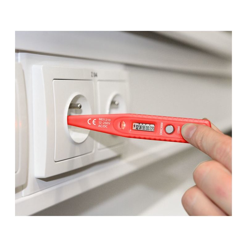 EXTOL PREMIUM ZKOUŠEČKA NAPĚTÍ DIGITÁLNÍ S DISPLEJEM 12-220V, DÉLKA 146MM, PRO AC/DC (STŘÍDAVÝ/STEJNOSMĚRNÝ PROUD), 8831210 - ZKOUŠEČKY NAPĚTÍ, MULTIMETRY - MĚŘÍCÍ TECHNIKA