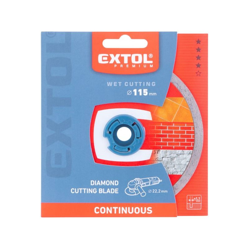 EXTOL PREMIUM KOTOUČ DIAMANTOVÝ ŘEZNÝ CELOOBV. EXTRA TENKÝ - MOKRÉ ŘEZÁNÍ, O 115X22,2X1,1MM, 8803021 - DIA KOTOUČ 115 MM - PŘÍSLUŠENSTVÍ