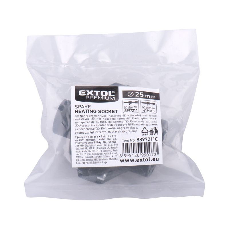 EXTOL PREMIUM NÁSTAVEC PÁROVÝ PRO POLYFÚZNÍ SVÁŘEČKU, ⌀25MM, 8897211C - PŘÍSLUŠENSTVÍ PRO EXTOL - NÁHRADNÍ DÍLY