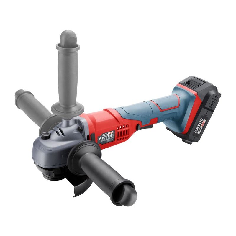 EXTOL PREMIUM BRUSKA ÚHLOVÁ AKU SHARE20V, 115MM, 20V LI-ION, 2000MAH, 8891840 - AKU UHLOVÉ BRUSKY - AKU NÁŘADÍ