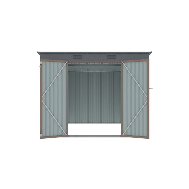 RIWALL PRO RMSP 6X8 BROWN ZAHRADNÍ DOMEK KOVOVÝ 2,4 X 1,8 M S PULTOVOU STŘECHOU HNĚDÝ - ZAHRADNÍ DOMKY - DŮM A DOMÁCNOST, ELEKTRO..