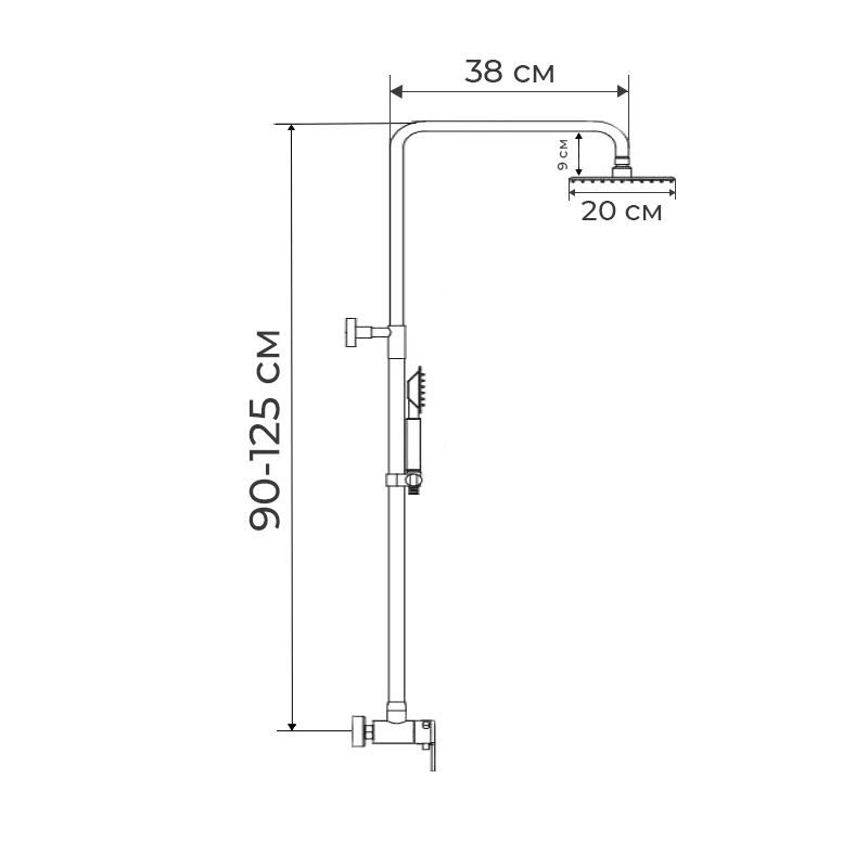 SPRCHOVÝ SLOUP S BATERIÍ, KUB-003-J | KUB-003-J PROCRAFT - SPRCHOVÉ BATERIE - SANITA