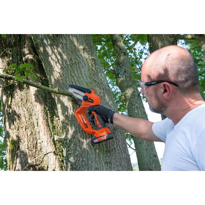 POWERPLUS POWDPG7572 AKU JEDNORUČNÍ ŘETĚZOVÁ PILA 20V LI-ION 100MM (BEZ AKU) - AKU ŘETĚZOVÉ PILY - ZAHRADA