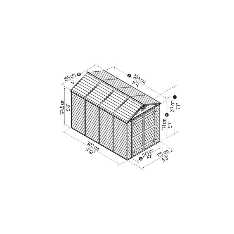 PALRAM - CANOPIA SKYLIGHT 6X10 HNĚDÝ ZAHRADNÍ DOMEK - ZAHRADNÍ DOMKY - DŮM A DOMÁCNOST, ELEKTRO..