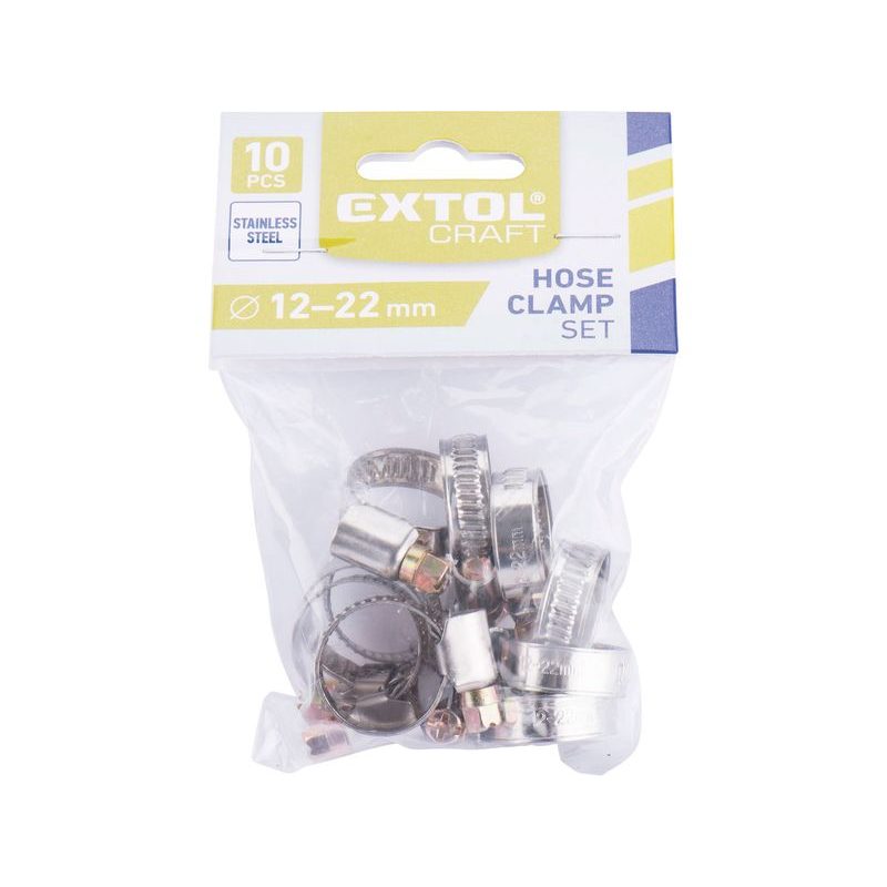 EXTOL CRAFT SPONY HADICOVÉ NEREZ, BALENÍ 10KS, 12-22MM, 70502 - SPONY NA HADICE - ZAHRADA