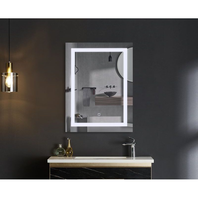 KOUPELNOVÉ ZRCADLO S LED OSVĚTLENÍM, PROTIZAMLŽOVACÍ FUNKCÍ A REGULACÍ JASU, MR08-80×60-REVERSE TALL | MR08-80×60-REVERSE TALL PROCRAFT - ZRCADLA - SANITA