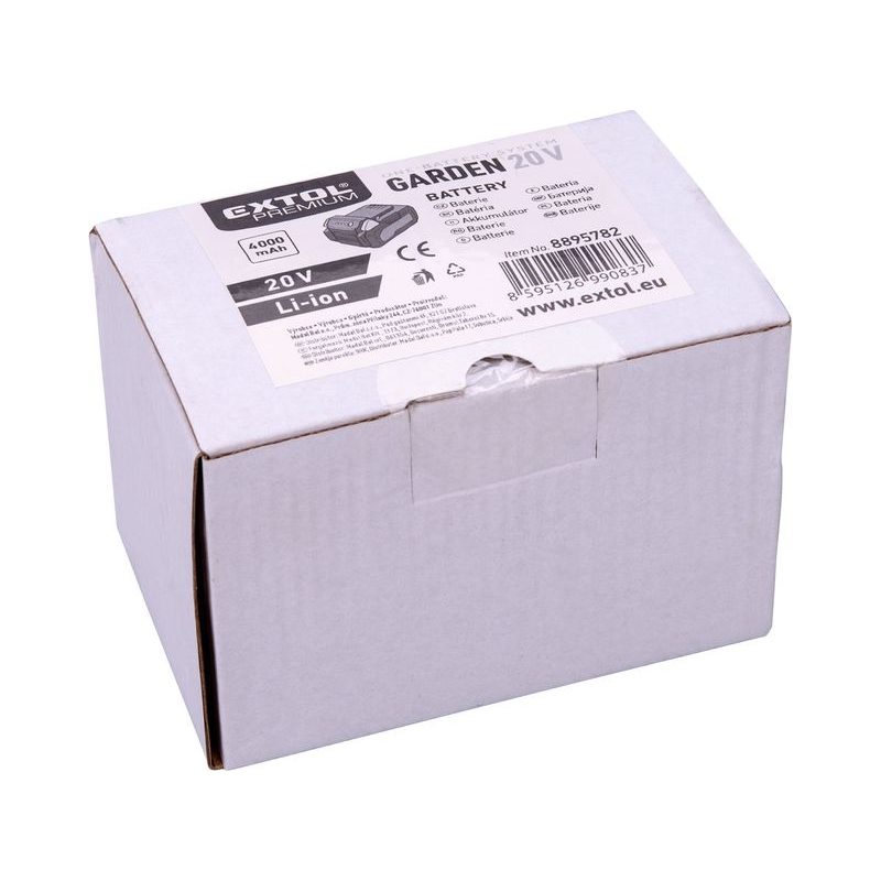 EXTOL PREMIUM BATERIE AKUMULÁTOROVÁ GARDEN20V, 20V LI-ION, 4000MAH, 8895782 - EXTOL SHARE20V - AKU NÁŘADÍ - AKU NÁŘADÍ