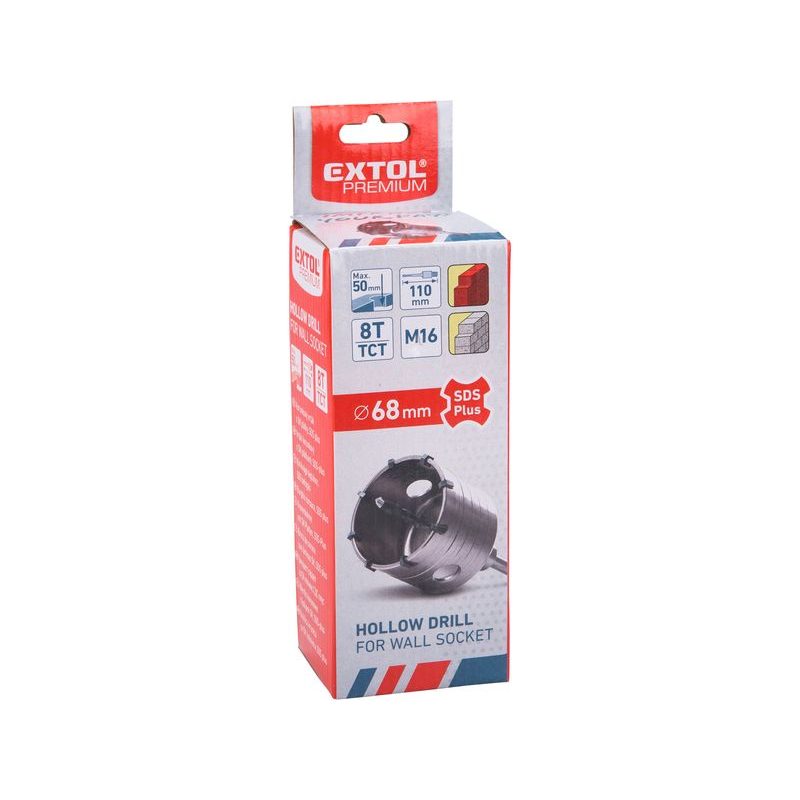 EXTOL PREMIUM VRTÁK SDS PLUS DO ZDIVA KORUNKOVÝ, O 68MM X 110MM, M16, 8801954 - DIAMANTOVÉ KORUNKY SDS PLUS - PŘÍSLUŠENSTVÍ