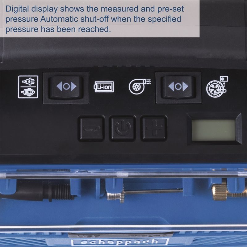 SCHEPPACH AIR FORCE 6 HYBRIDNÍ KOMPRESOR (20 V IXES AKU, 12 V, 230 V) - KOMPRESORY - PNEU NÁŘADÍ