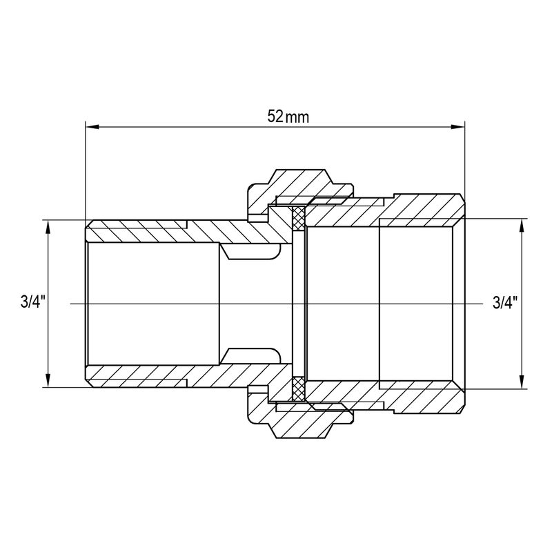 ŠROUBENÍ, PŘÍMÉ, PLOCHÉ TĚSNĚNÍ, KR.343 3/4" | KR.343 3/4" PROCRAFT - PŘÍSLUŠENSTVÍ (KOHOUTY, ŠROUBENÍ,...) - SANITA