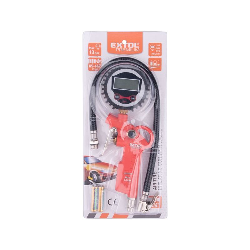 EXTOL PREMIUM RP 120 D PLNIČ PNEUMATIK S MANOMETREM, DIGITÁLNÍ, 8865065 - PNEUHUSTIČE - PNEU NÁŘADÍ