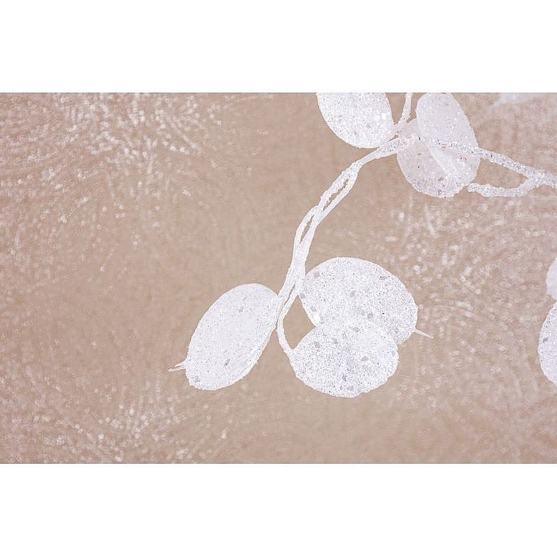 VĚTVIČKA MONEYPLANT.WHITE, BÍLÁ, 56/107CM - VÁNOČNÍ DEKORACE - DŮM A DOMÁCNOST, ELEKTRO..