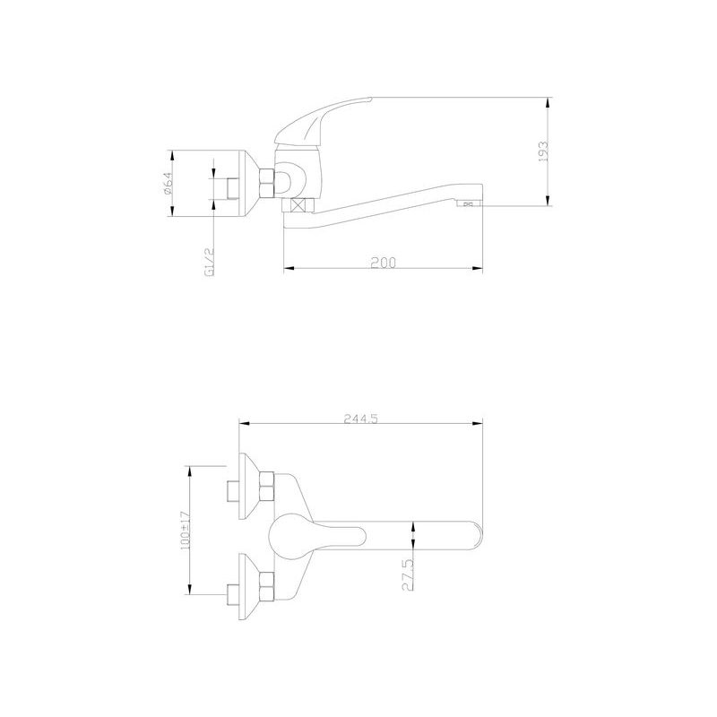 BALLETTO BATERIE UMYVADLOVÁ/DŘEZOVÁ, 100MM, 81012 - DŘEZOVÉ BATERIE - SANITA