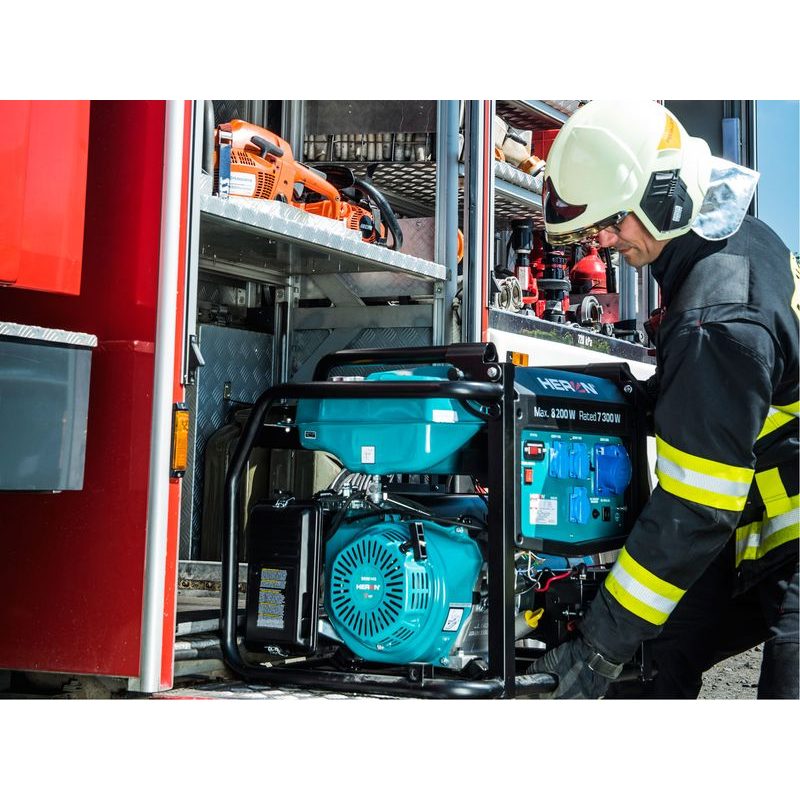 HERON ELEKTROCENTRÁLA BENZÍNOVÁ 17HP/8,2KW, PODVOZEK, ELEKTRICKÝ START, 8896145 - JEDNOFÁZOVÉ CENTRÁLY - ELEKTROCENTRÁLY