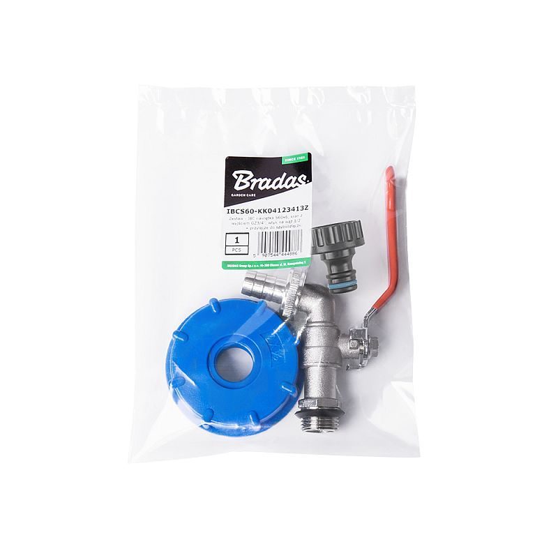 IBC VENTIL ZAHRADNÍ, MATICE S60X6 + KOHOUT 1/2" + GZ VÝPUSŤ + 1/2" HADICOVÁ ZÁTKA A VSUVKA - ZAHRADNÍ KOHOUTKY - ZAHRADA