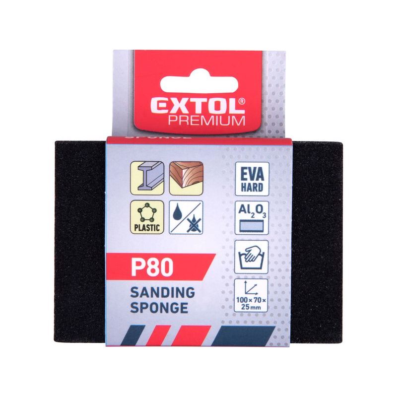 EXTOL PREMIUM BRUSNÁ HOUBA, 100X70X25MM, P80, ČTYŘSTRANNÁ, ABRAZIVO-KORUND, 8803663 - KARTÁČE, BRUSNÉ HOUBY - RUČNÍ NÁŘADÍ