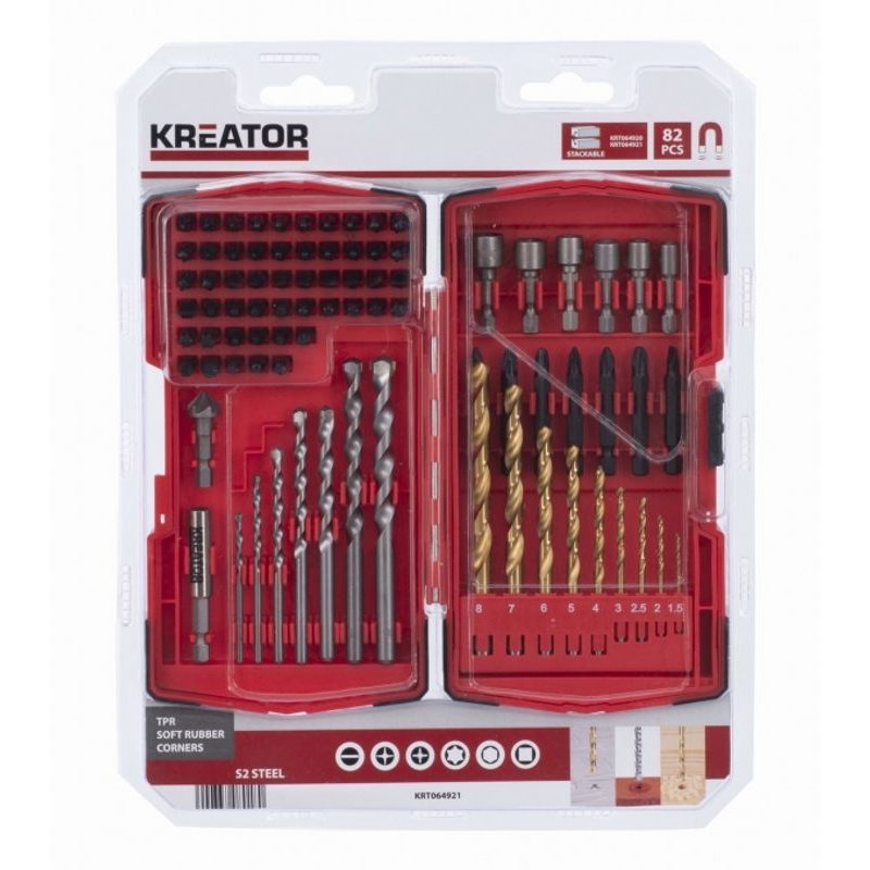 KREATOR KRT064921 SADA BITŮ, HLAVIC A VRTÁKŮ 82KS - SADY BITŮ - PŘÍSLUŠENSTVÍ