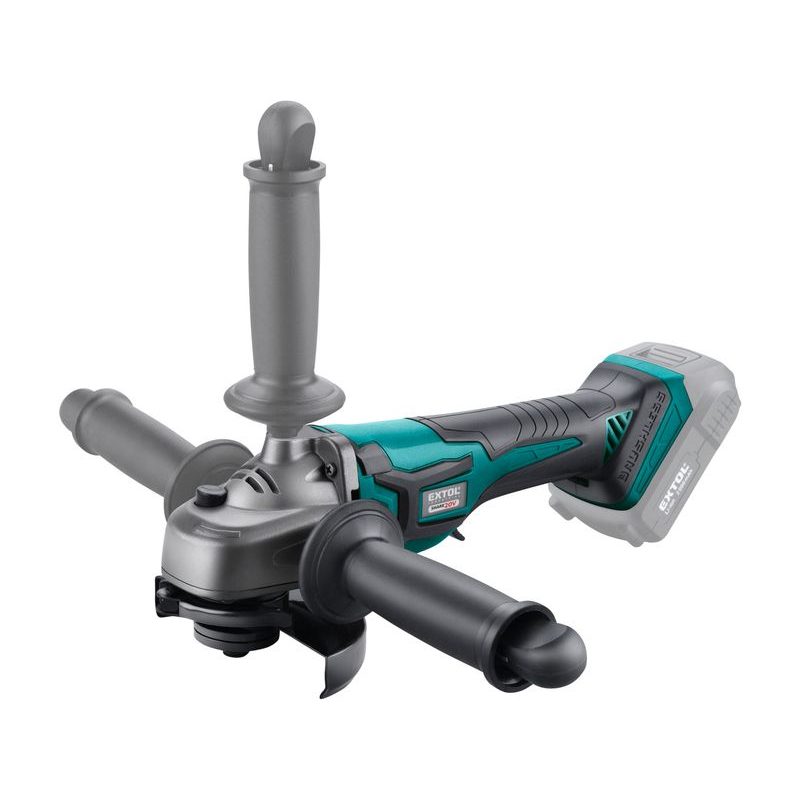 EXTOL INDUSTRIAL BRUSKA ÚHLOVÁ AKU SHARE20V, 125MM, BRUSHLESS, BEZ BATERIE A NABÍJEČKY, 8791841 - AKU UHLOVÉ BRUSKY - AKU NÁŘADÍ