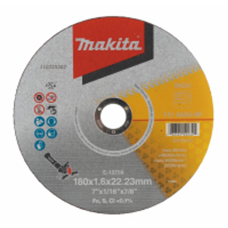 MAKITA E-13758 - KOTOUČ ŘEZNÝ NEREZ 180X1.6X22.23MM = OLD B-12267 - ŘEZNÝ KOTOUČ NA NEREZ - PŘÍSLUŠENSTVÍ