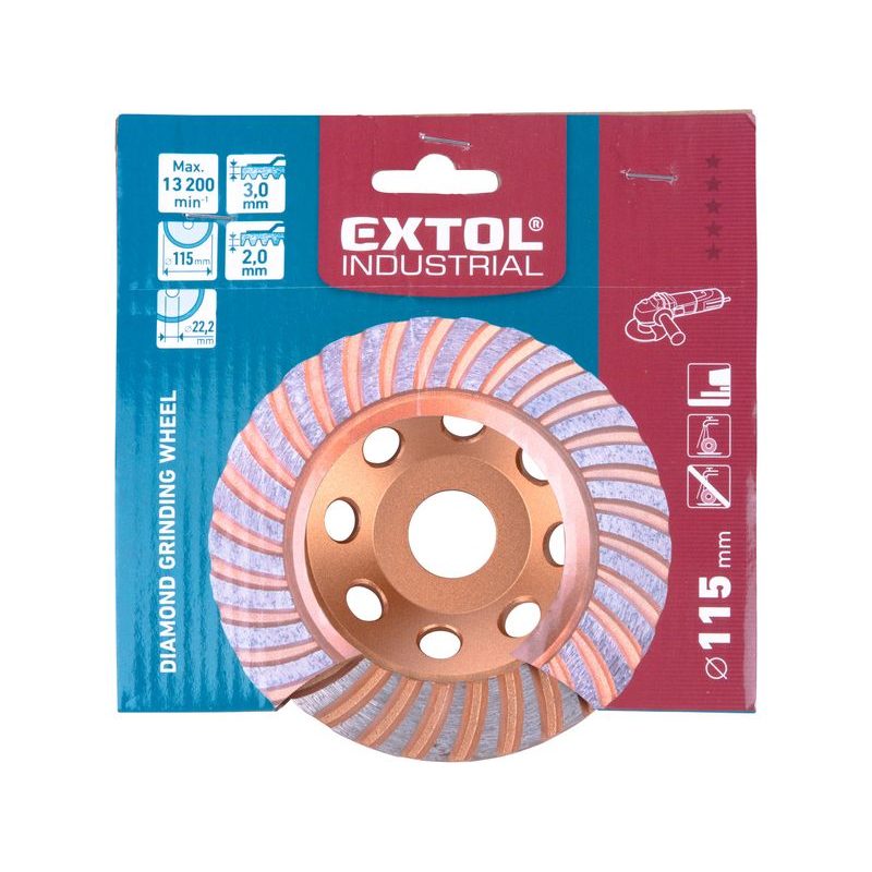 EXTOL INDUSTRIAL KOTOUČ DIAMANTOVÝ BRUSNÝ LAMELOVÝ, O 115X22,2MM, 8703101 - DIAMATOVÉ KOTOUČE - BRUSNÉ - PŘÍSLUŠENSTVÍ