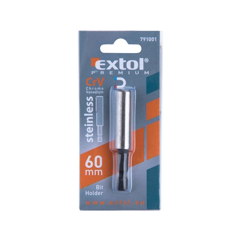 EXTOL PREMIUM DRŽÁK HROTŮ DO VRTAČKY, NEREZ, 1/4"X60MM, 791001 - DRŽÁKY BITŮ - PŘÍSLUŠENSTVÍ