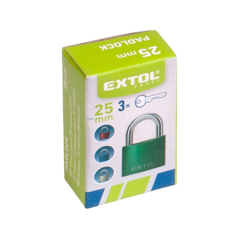 EXTOL CRAFT ZÁMEK VISACÍ LITINOVÝ BAREVNÝ, 25MM, 77005 - ZÁMKY VISACÍ - DÍLNA A GARÁŽ