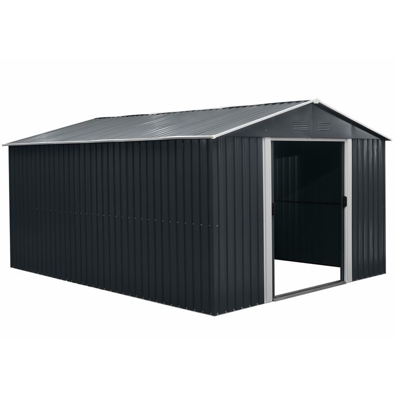 RIWALL PRO RMSA 12X10 ANTHRACITE ZAHRADNÍ DOMEK KOVOVÝ 3 X 3,7 M SE SEDLOVOU STŘECHOU ANTRACIT - ZAHRADNÍ DOMKY - DŮM A DOMÁCNOST, ELEKTRO..