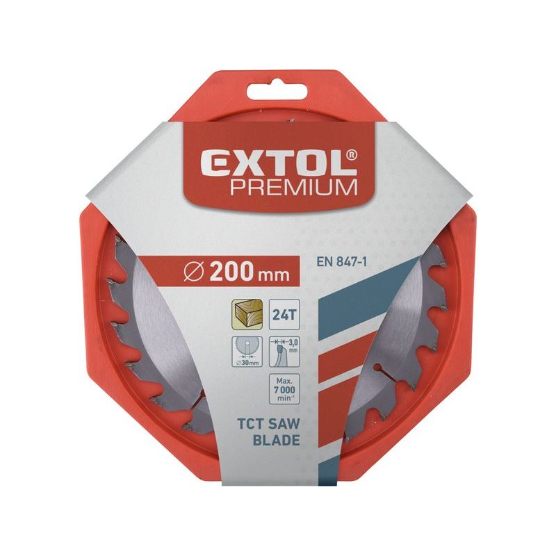 EXTOL PREMIUM KOTOUČ PILOVÝ S SK PLÁTKY, O 200X3,0X30MM, 24T, 8803230 - PRŮMĚR 190, 200, 210 A 216 - PŘÍSLUŠENSTVÍ