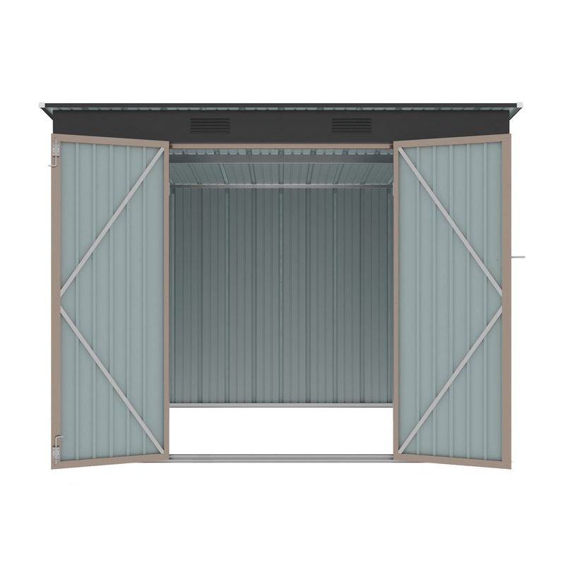 RIWALL PRO RMSP 6X8 BROWN ZAHRADNÍ DOMEK KOVOVÝ 2,4 X 1,8 M S PULTOVOU STŘECHOU HNĚDÝ - ZAHRADNÍ DOMKY - DŮM A DOMÁCNOST, ELEKTRO..