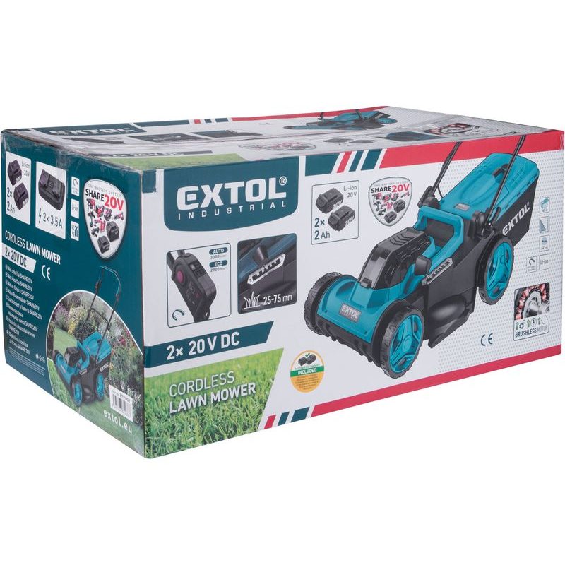 EXTOL INDUSTRIAL SEKAČKA AKU SHARE20V, 43CM, BRUSHLESS, 2X2AH, 8791902 - AKUMULÁTOROVÉ SEKAČKY - ZAHRADA