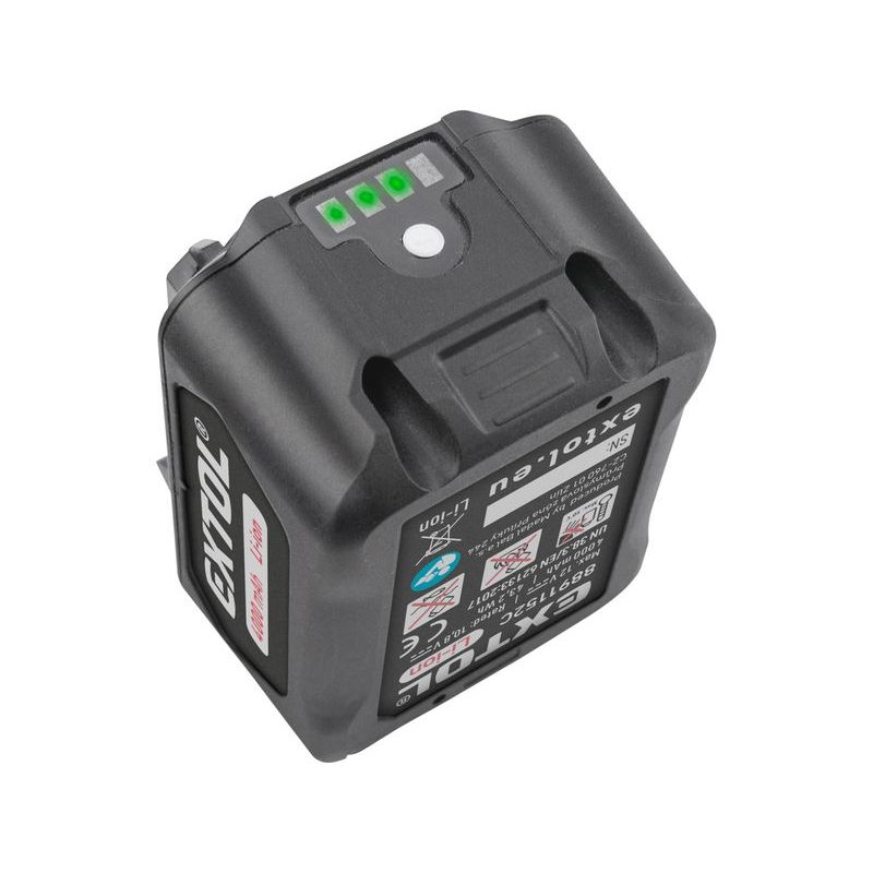 EXTOL ENERGY BATERIE AKUMULÁTOROVÁ, 12V LI-ION, 4AH, 8891152C - AKUMULÁTORY, BATERIE - NÁHRADNÍ DÍLY