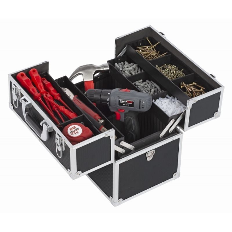 KREATOR KRT640301B HLINÍKOVÝ KUFR 360X230X300MM ČERNÝ - KUFRY, TAŠKY, ORGANIZÉRY NA NÁŘADÍ - PŘÍSLUŠENSTVÍ