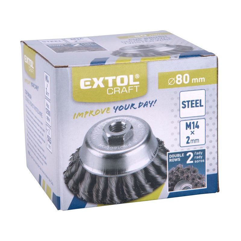 EXTOL CRAFT KARTÁČ HRNKOVÝ COPÁNKOVÝ, O 80MM, 17009 - KARTÁČE NA BRUSKU - PŘÍSLUŠENSTVÍ