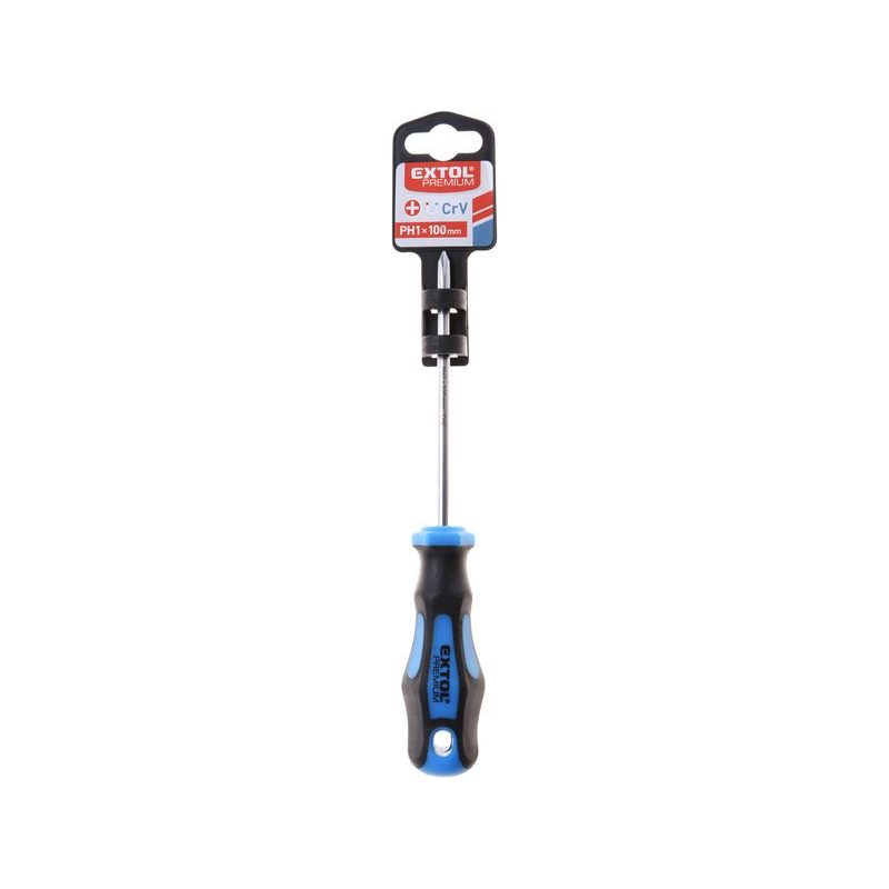 EXTOL PREMIUM ŠROUBOVÁK KŘÍŽOVÝ PHILLIPS, PH 1X100MM, CRV, 8819231 - ŠROUBOVÁKY PHILLIPS PH - RUČNÍ NÁŘADÍ