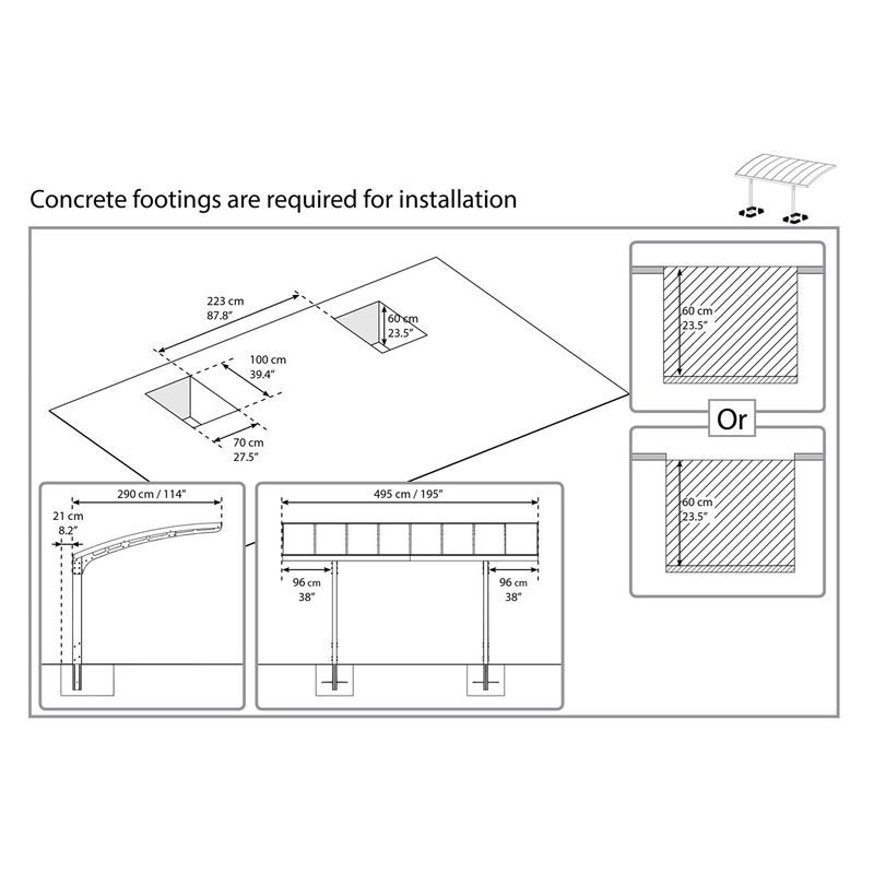 PALRAM - CANOPIA ARIZONA 5000 HLINÍKOVÝ PŘÍSTŘEŠEK PRO AUTO S OBLOUKOVOU STŘECHOU - PŘÍSTŘEŠKY VCHODOVÉ, PRO AUTA - DŮM A DOMÁCNOST, ELEKTRO..