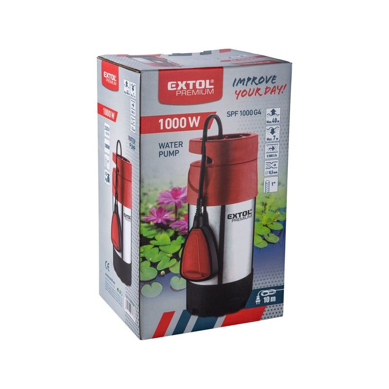 EXTOL PREMIUM SPF 1000 G ČERPADLO PONORNÉ TLAKOVÉ, 1000W, 5500L/H, 8895008 - PONORNÁ ČERPADLA - ZAHRADA
