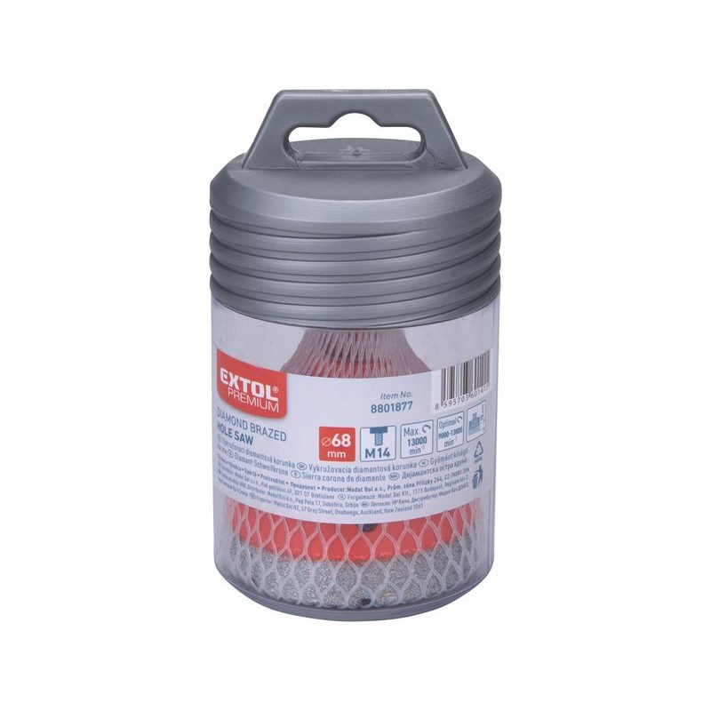 EXTOL PREMIUM KORUNKA VYKRUŽOVACÍ DIAMANTOVÁ, O 68MM, ZÁVIT M14, 8801877 - KORUNKY DIAMANTOVÉ ZÁVIT M14, NA SKLO A KERAMIKU - PŘÍSLUŠENSTVÍ