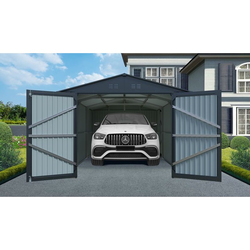 RIWALL PRO RMCG 20X10 ANTHRACITE KOVOVÁ GARÁŽ 3 X 6 M SE SEDLOVOU STŘECHOU ANTRACIT - ZAHRADNÍ DOMKY - DŮM A DOMÁCNOST, ELEKTRO..